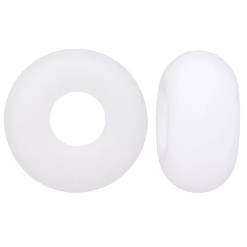 14mm large hole Donuts beads - Opaque White x10