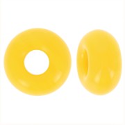 14mm large hole Donuts beads - Opaque Yellow x10|raw }}