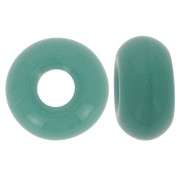 14mm large hole Donuts beads - Opaque Turquoise Green x10|raw }}