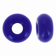 14mm large hole Donuts beads - Opaque Cobalt x10|raw }}