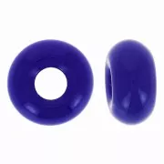 14mm large hole Donuts beads - Opaque Cobalt x10