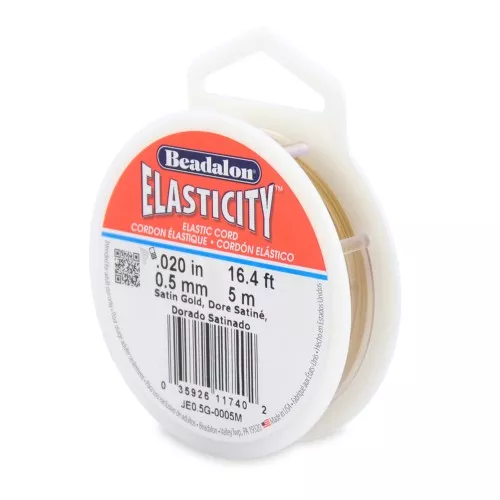 Elasticity wire 0.5 mm - Satin gold x5m