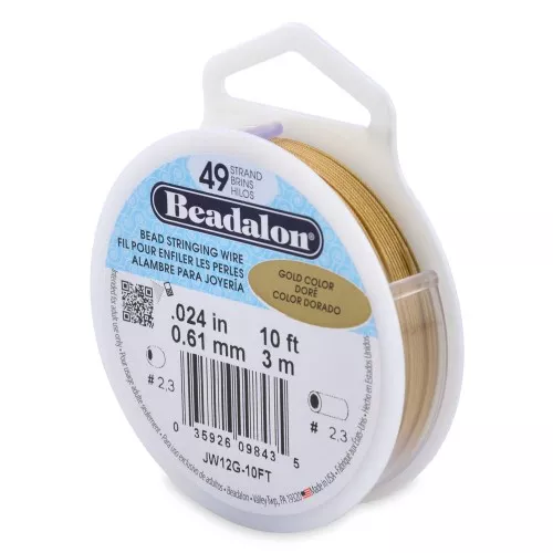 0.61mm Stainless steel Wire 49 strands - Beadalon - Gold x3m