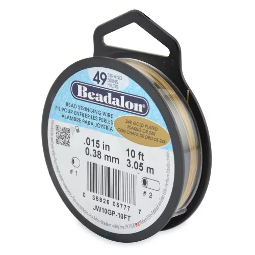0.38mm Wire 49 strands - Beadalon - Fine Gold plated x3.05m