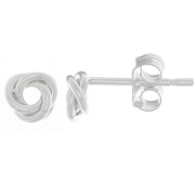5mm 925 Sterling Silver Earrings 3 interlaced rings x2