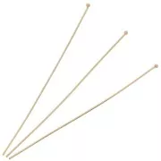 52x0.6mm head pin with ball - Gold filled x10