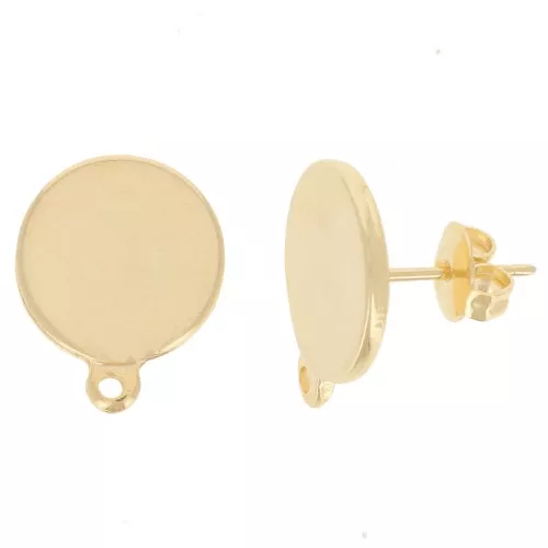 13mm Disc Earrings - Fine Gold plated x2