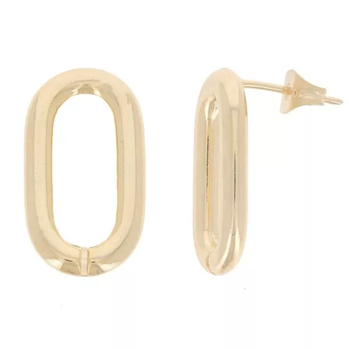 21x11mm Hollow Oval EarStuds - Gold Tone x2