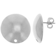 19mm Half-ball earstuds - Rhodium x2