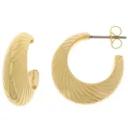 20mm large striated Hoop earrings - Fine Gold plated x2