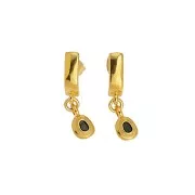 15x4mm bar EarStuds with closed ring - Fine Gold Plated x2