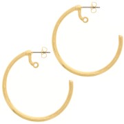 42mm Open Hoop earrings with ring - Fine Gold Plated x2