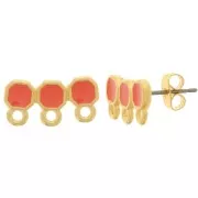 8x16mm 3 rows epoxy resin EarStuds - Fine Gold plated - Hyacinth x2