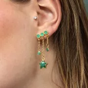 8x16mm 3 rows epoxy resin EarStuds - Fine Gold plated - Hyacinth x2