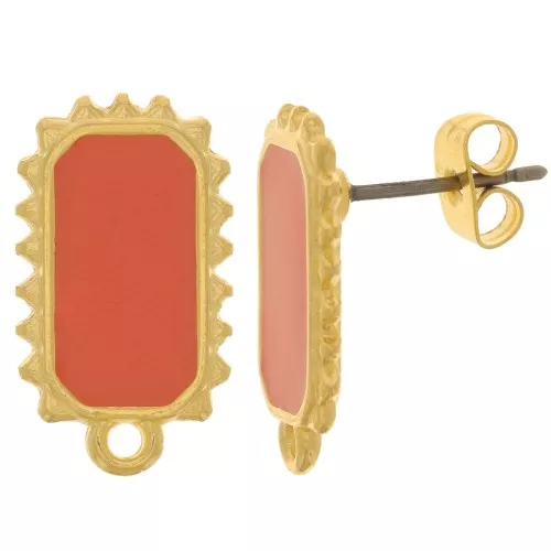 18x10mm Earstuds - Fine Gold plated - Hyacinth x2