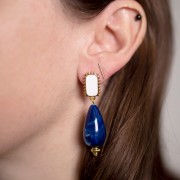 18x10mm Earstuds - Fine Gold plated - Hyacinth x2