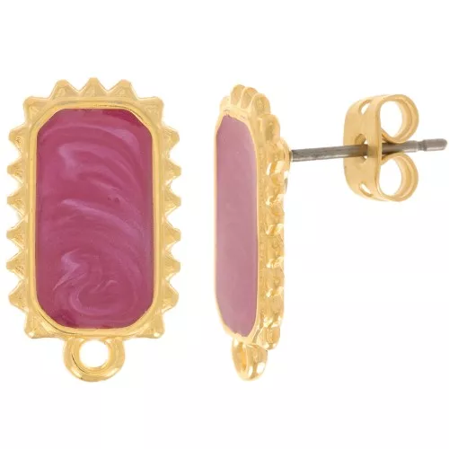 18x10mm Earstuds - Fine Gold plated - Plum Pearl x2