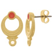 11mm Ethnic Textured EarStuds - Fine Gold plated - Hyacinth x2|raw }}