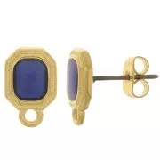 12x8mm epoxy resin EarStuds - Fine Gold plated - Blue x2