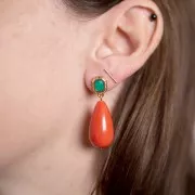 12x8mm epoxy resin EarStuds - Fine Gold plated - Plum pearl x2