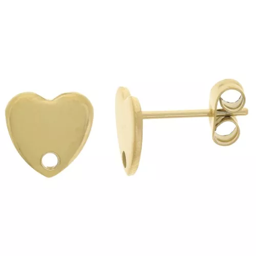 8mm Stainless Steel 304L EarStuds - Gold Tone x2