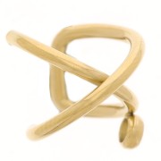 10mm 304 stainless steel cross ear cuff with closed ring - Gold Tone x1