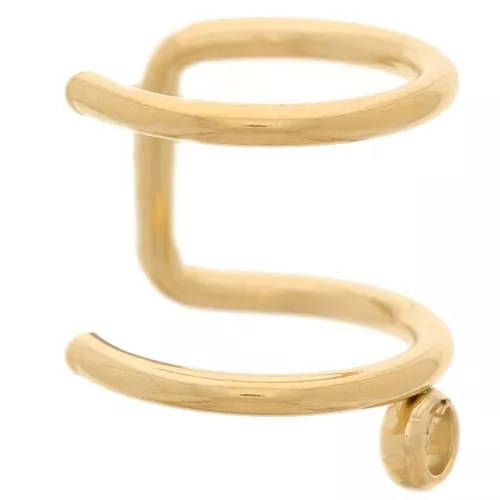 11mm Stainless steel 304 Double wire ear cuff with closed ring - Gold Tone x1
