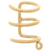 11mm 304 Stainless Steel Triple wire ear cuff with closed ring - Gold Tone x1|raw }}