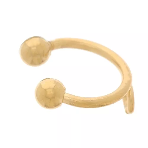10mm 304 stainless steel thin Ear cuff with unscrewable balls - Gold Tone x1