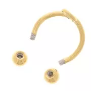 10mm 304 stainless steel thin Ear cuff with unscrewable balls - Gold Tone x1