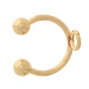 10mm 304 stainless steel thin Ear cuff with unscrewable balls - Gold Tone x1