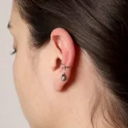 10mm 304 stainless steel thin Ear cuff with unscrewable balls - Gold Tone x1