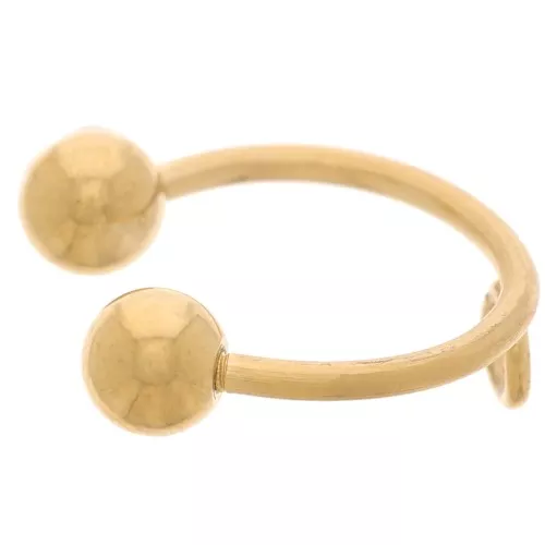 12mm 304 stainless steel thin Ear cuff with unscrewable balls - Gold Tone x1
