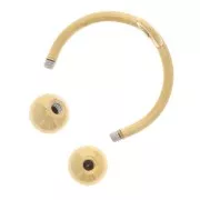 12mm 304 stainless steel thin Ear cuff with unscrewable balls - Gold Tone x1