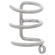 11mm 304 Stainless Steel Triple wire ear cuff with closed ring x1|raw }}