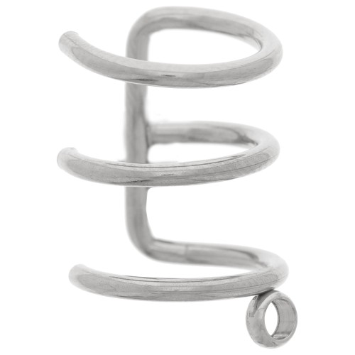 11mm 304 Stainless Steel Triple wire ear cuff with closed ring x1