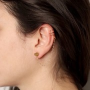 11mm 304 Stainless Steel Triple wire ear cuff with closed ring x1