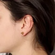 11mm 304 Stainless Steel Triple wire ear cuff with closed ring x1