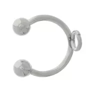 10mm 304 stainless steel thin Ear cuff with unscrewable balls x1