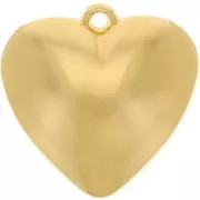 32mm CCB Heart Pendant - Fine Gold Plated x1