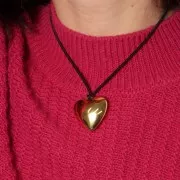 32mm CCB Heart Pendant - Fine Gold Plated x1