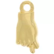 Bre15x7mm Hand charm Figa amulet - Fine Gold Plated x1