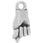 15x7mm Hand charm Figa amulet - Antique silver plating x1
