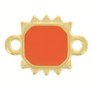 14x10mm Rectangle sunburst spacer vitrail epoxy resin - Gold plated - Hyacinth x1