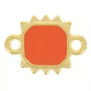 14x10mm Rectangle sunburst spacer vitrail epoxy resin - Gold plated - Hyacinth x1