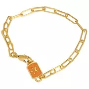 16x7mm Rectangle spacer moon pattern & epoxy resin - Fine Gold plated - Plum x1