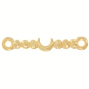 23x4mm bar Spacer - moon pattern - Fine Gold plated x1