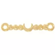 23x4mm bar Spacer - moon pattern - Fine Gold plated x1