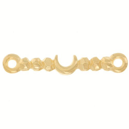 23x4mm bar Spacer - moon pattern - Fine Gold plated x1