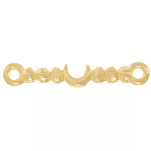 23x4mm bar Spacer - moon pattern - Fine Gold plated x1